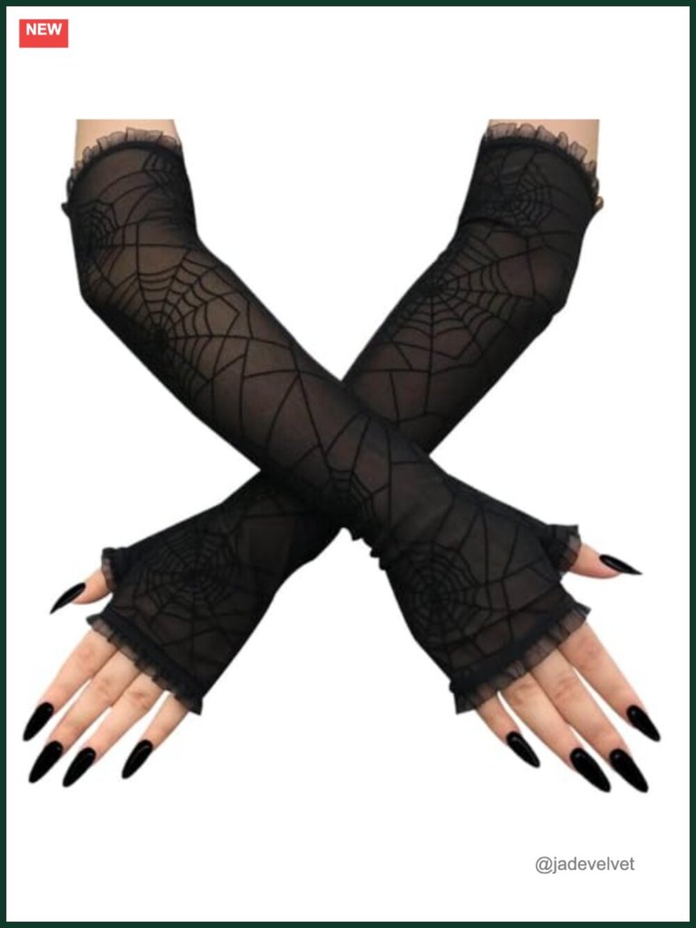 Witch Gloves Spider Web Sleeves Halloween Cosplay Costume Accessories